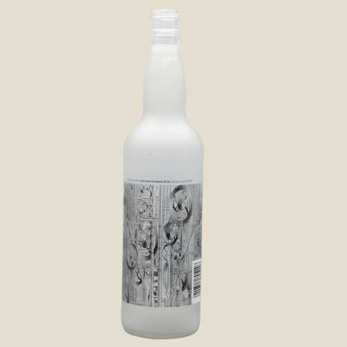 Screen printing on labels of glass bottle