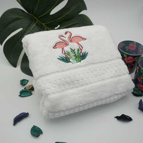 Customized embroidery artwork on face  hand and bath towel
