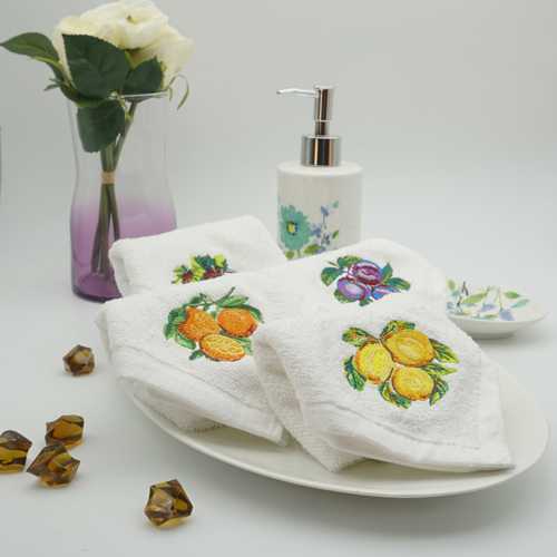 Customized embroidery work on hand towels