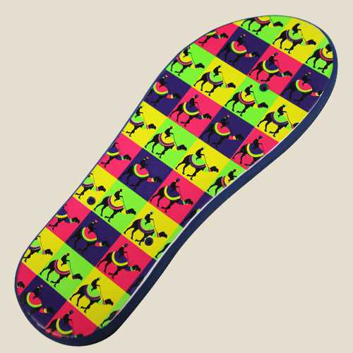 Screen printing on chappal sole