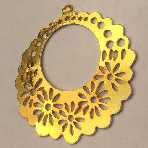 Laser cutting on gold metal part like pendant