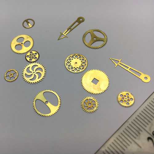 Laser cutting on various gold metal  parts