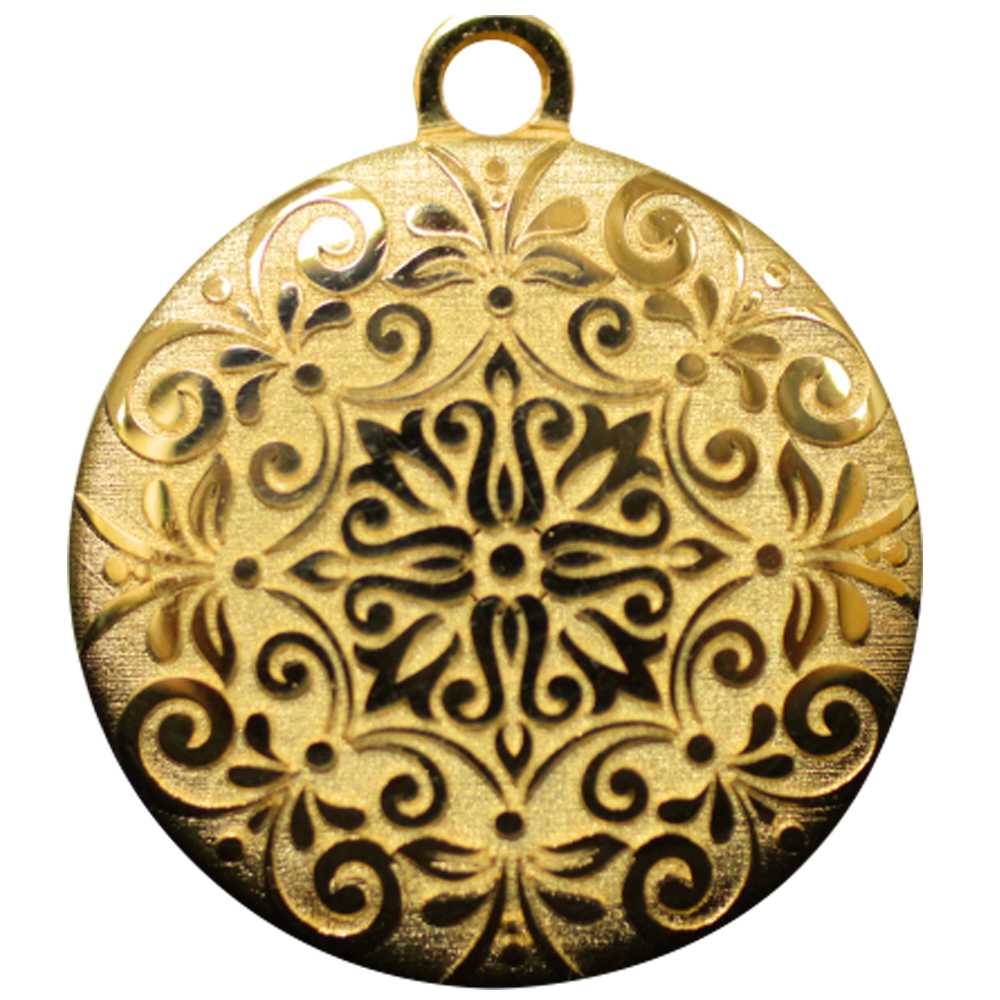 Deep laser engraving and texturing on gold pendant