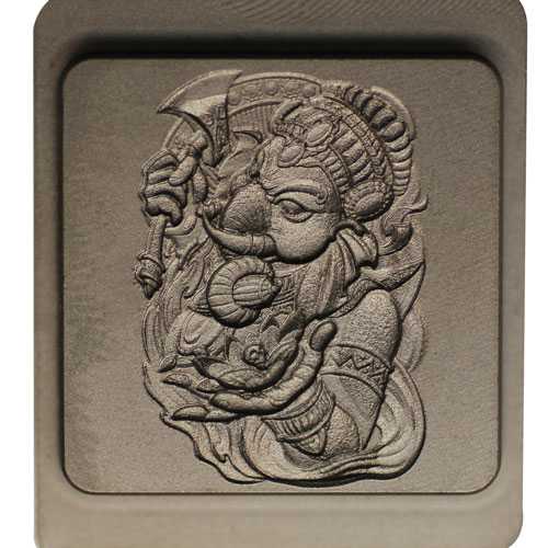 Beautiful ganpati artwork laser engraving and texturing on metal coin die