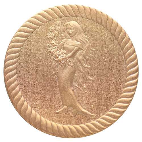 Laser engraving cutting and texturing of artwork on gold metal coin