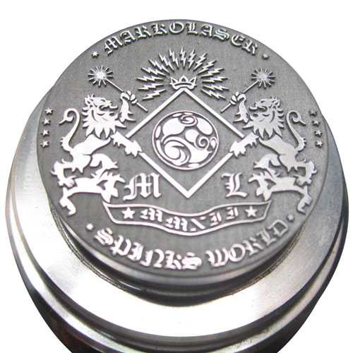 Laser engraving on metal coin die with laser engraving and marking machine