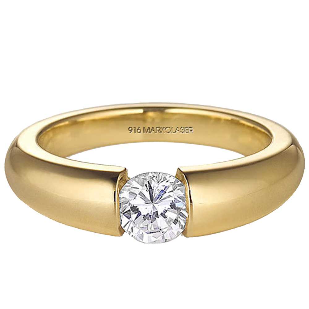 Laser hallmarking and branding for unisex gold ring