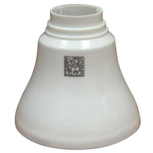 Laser marking of bar code scan on electrical bulb holder