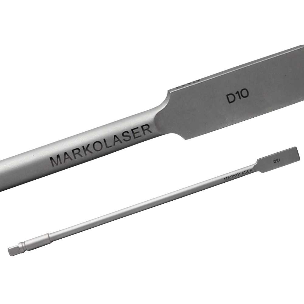 Laser marking on metal spatula