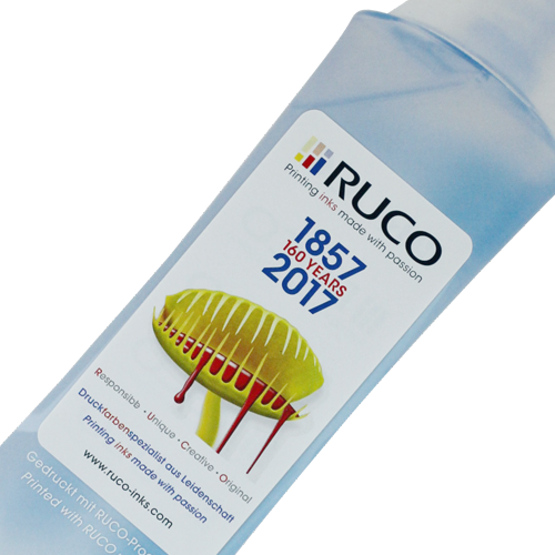 Ruco inks for printing on plastic bottle and labels