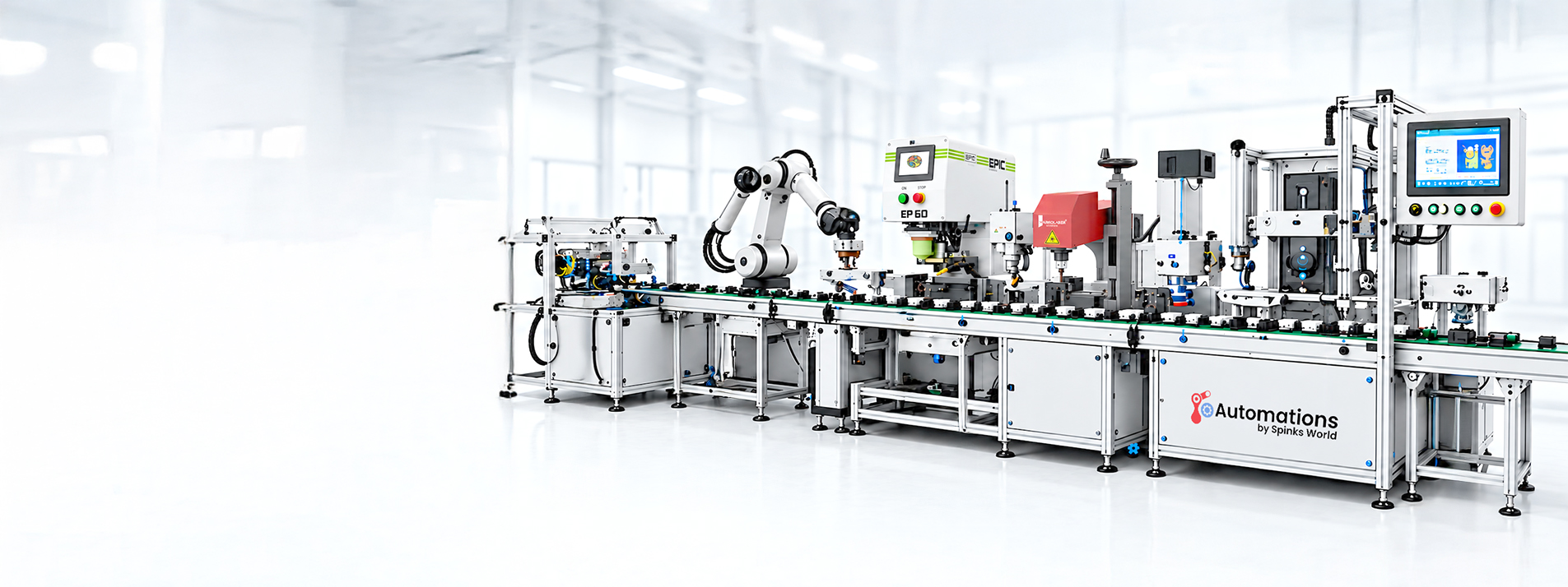 Industrial printing and marking automation machines for pad printing, laser marking and production line automation