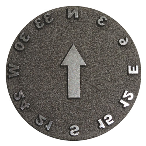 Direction  poles and numbers  engraved and textured by deep laser engraver on coin die