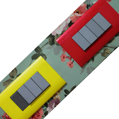 Multi color spray coating on electric switch board panel